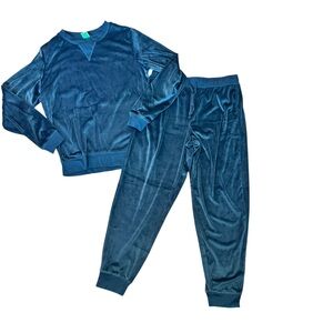 Honeydew Intimates Velour Lounge Set S Teal Y2K Cozy Luxe Jogger Sweatsuit F45